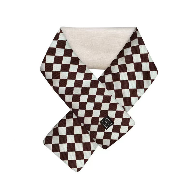 Heated scarf for neck protection with heat application