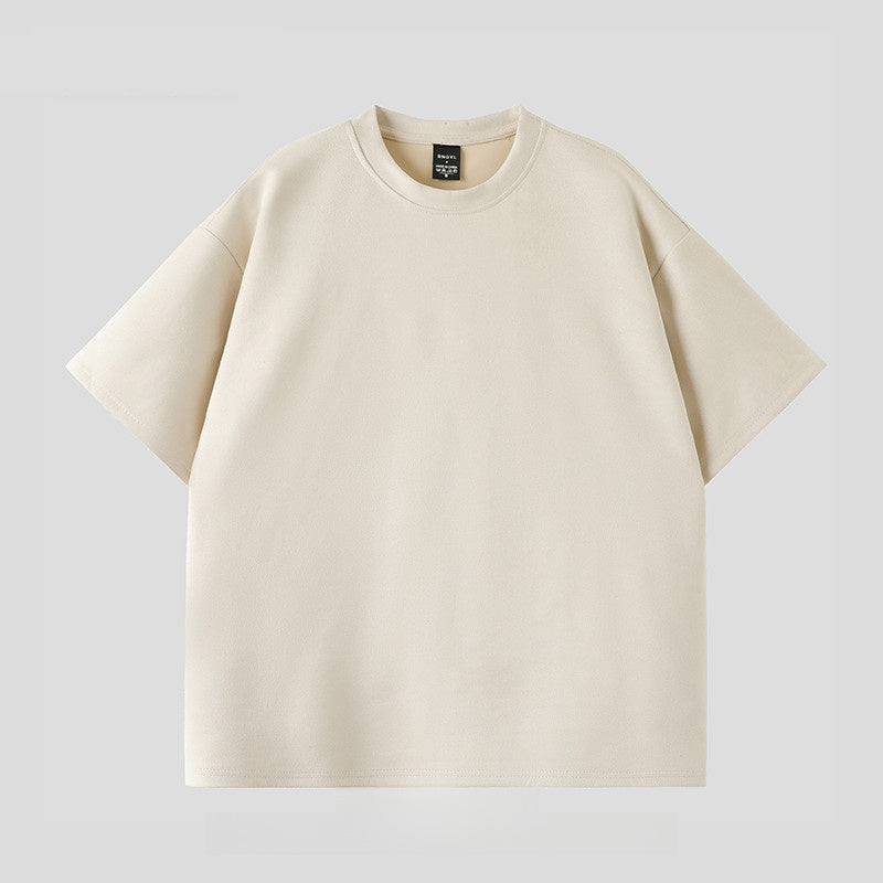 Men's Heavyweight Suede Retro Loose Fit T-Shirt