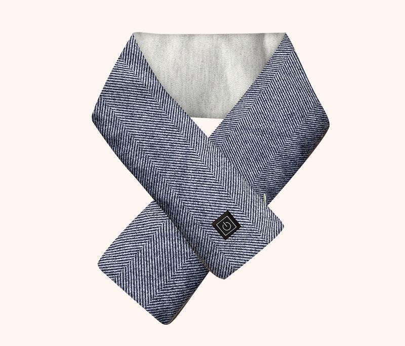 Heated scarf for neck protection with heat application