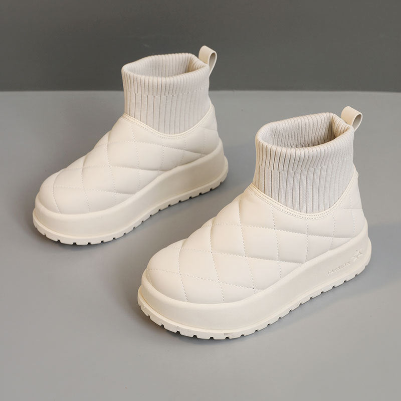 Winter thick-soled plain-color warm cotton shoes