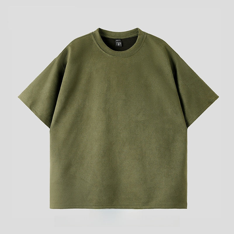 Men's Heavyweight Suede Retro Loose Fit T-Shirt