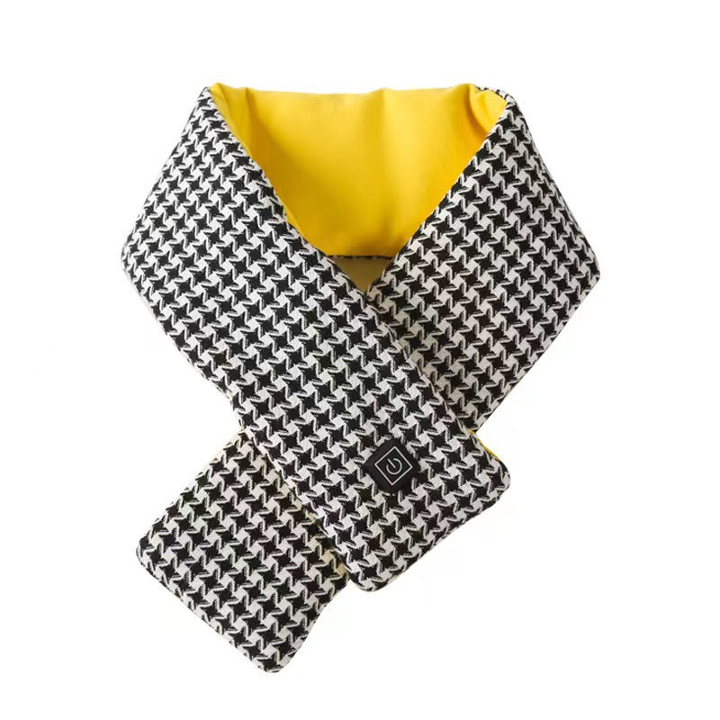 Heated scarf for neck protection with heat application