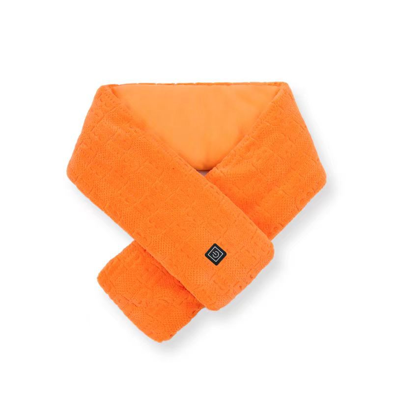 Heated scarf for neck protection with heat application