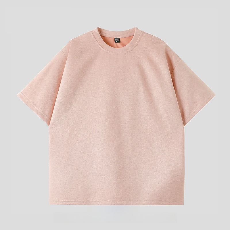 Men's Heavyweight Suede Retro Loose Fit T-Shirt