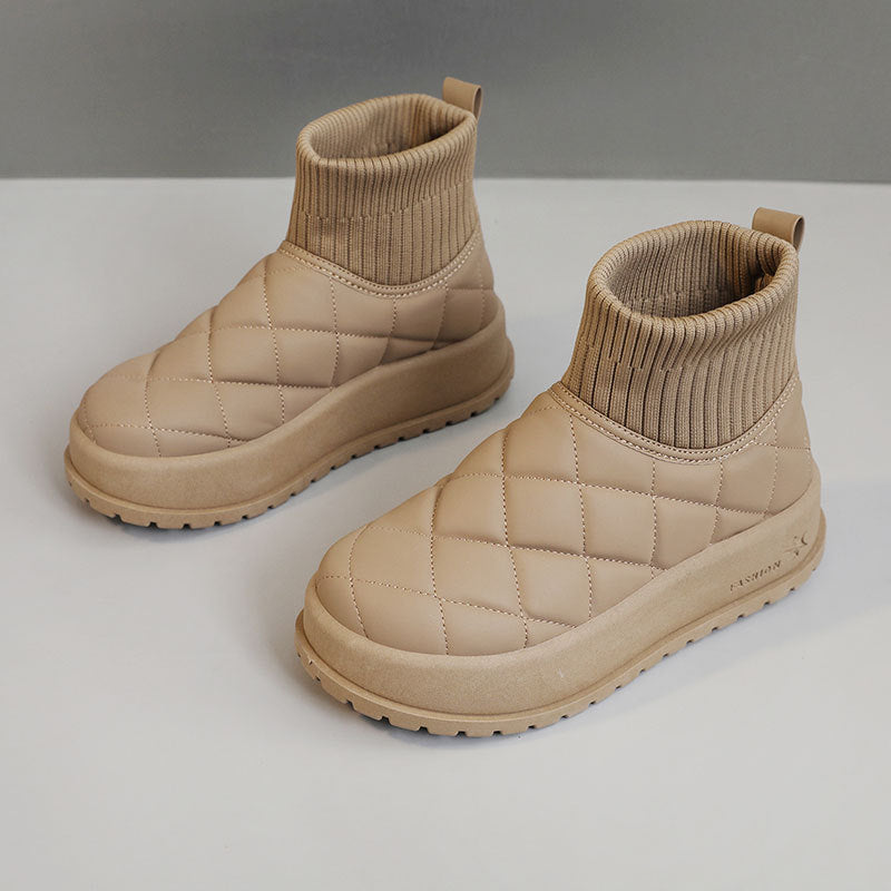 Winter thick-soled plain-color warm cotton shoes