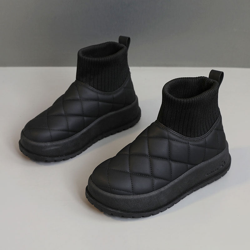 Winter thick-soled plain-color warm cotton shoes