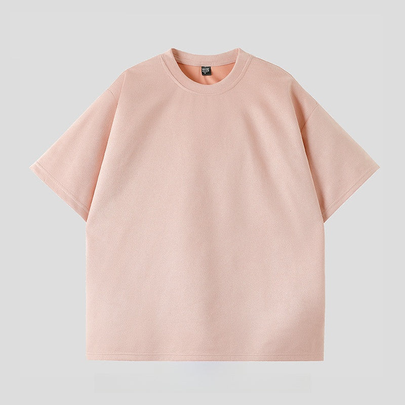 Men's Heavyweight Suede Retro Loose Fit T-Shirt