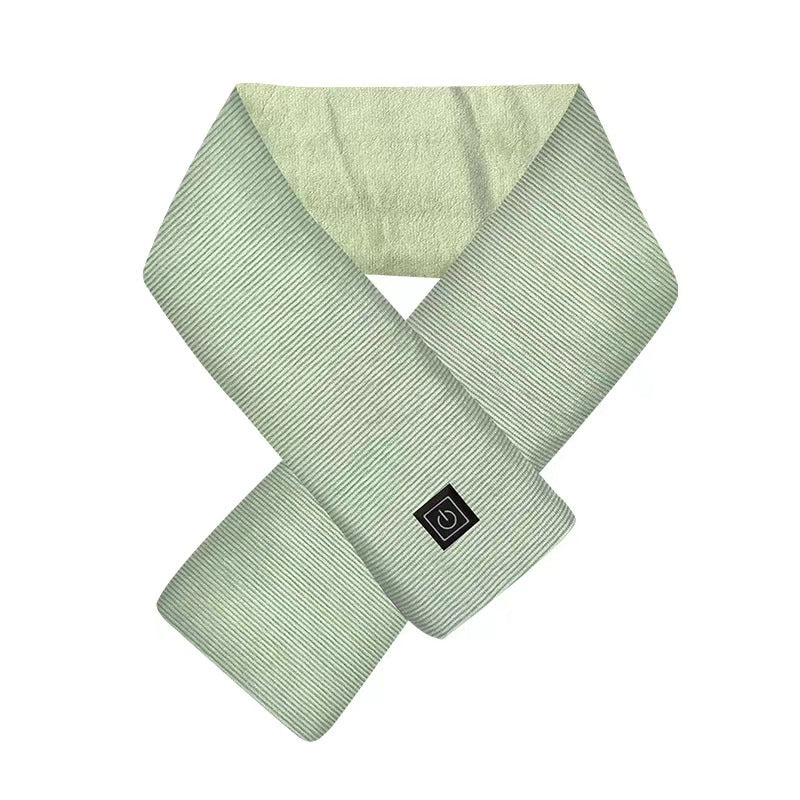 Heated scarf for neck protection with heat application