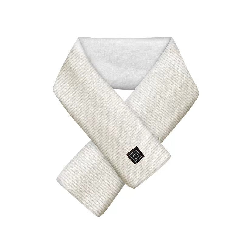 Heated scarf for neck protection with heat application