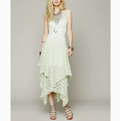 Womens Lace Dress with Irregular Hem