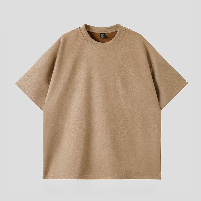 Men's Heavyweight Suede Retro Loose Fit T-Shirt