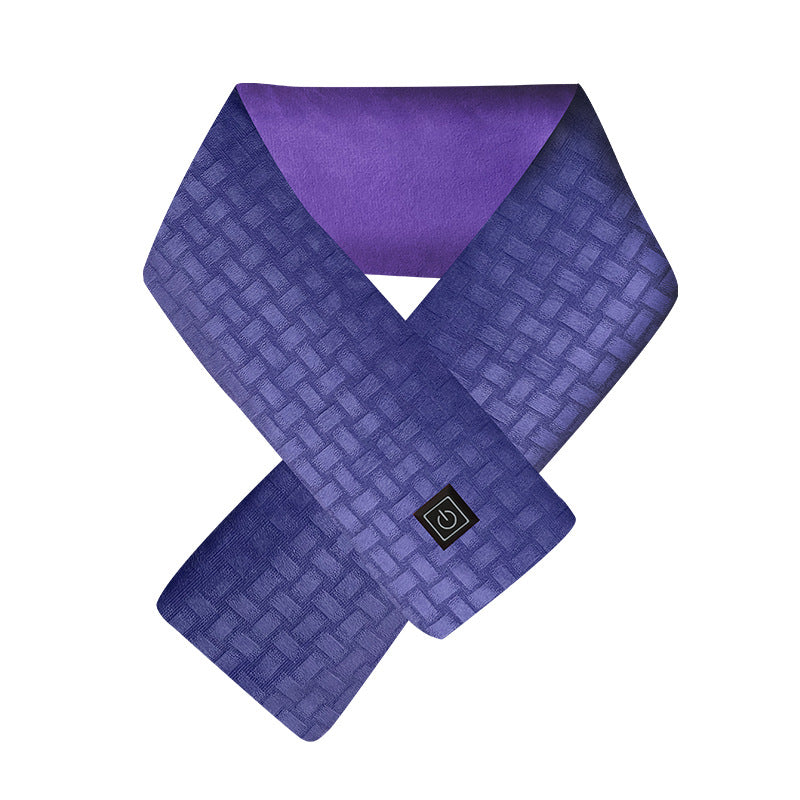 Heated scarf for neck protection with heat application
