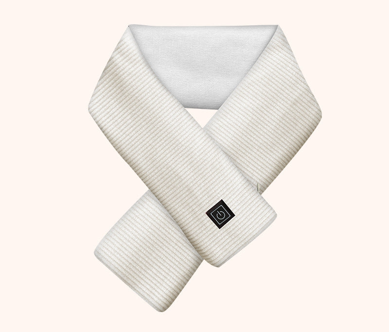 Heated scarf for neck protection with heat application