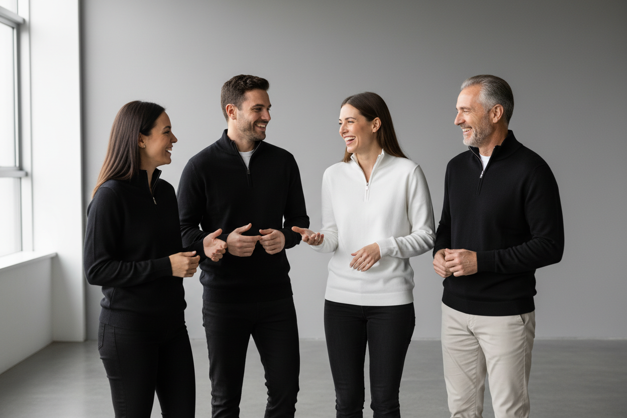 only black and white quarter zips